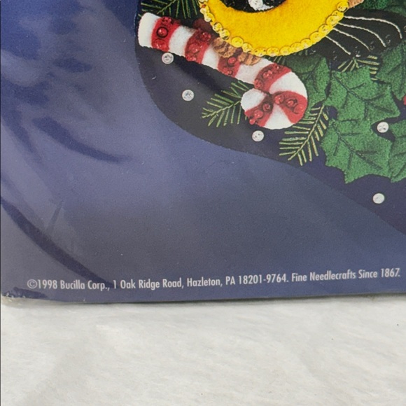 ⭐️Bucilla Felt Appliqué Stocking Kit Winter Birds Vintage 1998 Original new - Picture 4 of 8